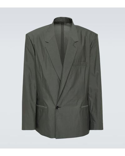 Lemaire Tailored Cotton And Silk Blazer - Green