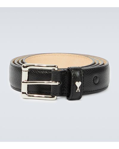Ami Paris Ami De Cour Leather Belt - Black