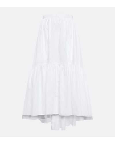 Patou Tiered Cotton Midi Skirt - White