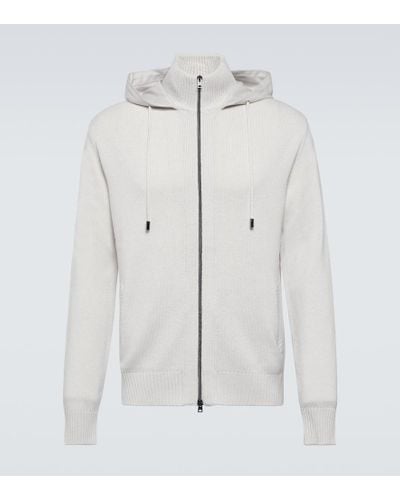Herno Cashmere Zip-up Sweater - White