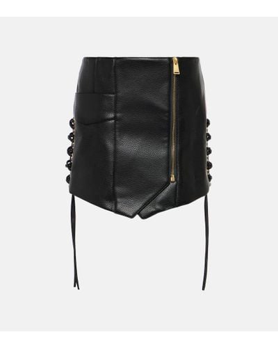 Jonathan Simkhai Leather Miniskirt - Black