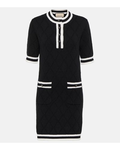 Gucci Extra Fine Wool Piquet Dress - Black