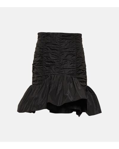 Patou Ruched Faille Miniskirt - Black