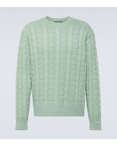 Acne Studios Cable-knit Wool-blend Jumper - Green