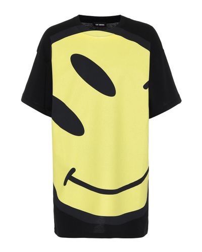 Raf Simons Camiseta de punto fino de algodon - Amarillo