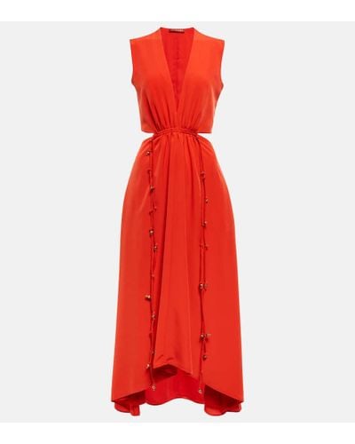Altuzarra V-neck Midi Dress - Red