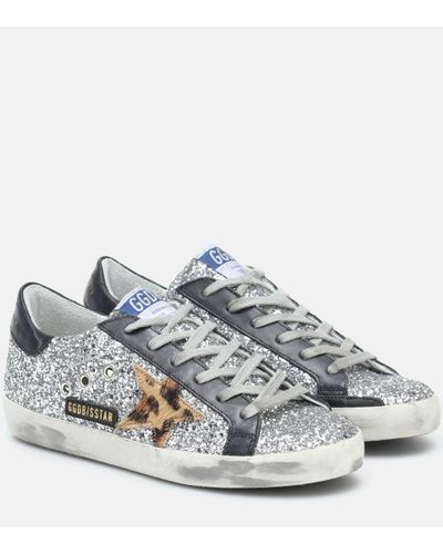 Golden Goose Super-star Embellished Leather Trainers - Multicolour