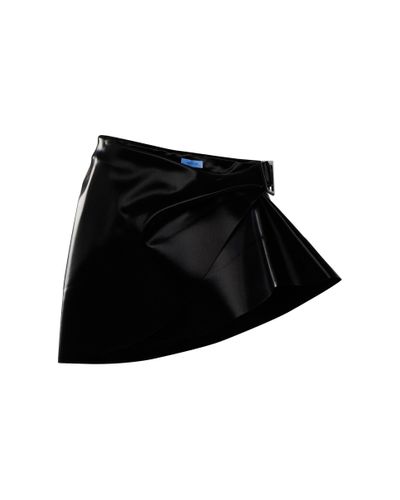 Mugler Asymmetrical Jersey Miniskirt - Black