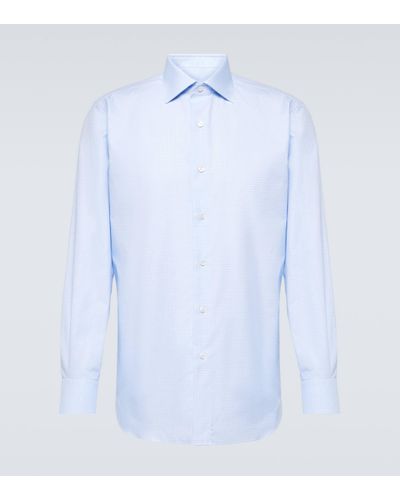 Brioni Cotton Oxford Shirt - Blue