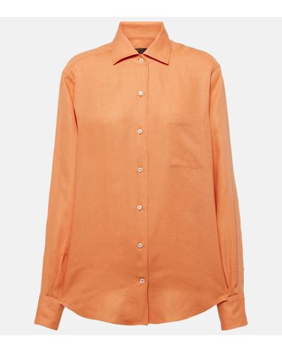 Loro Piana Neo Andre Linen Shirt - Orange