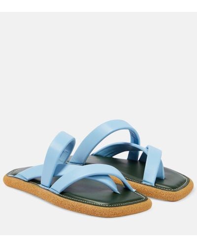 Dries Van Noten Sandalen aus Leder - Blau