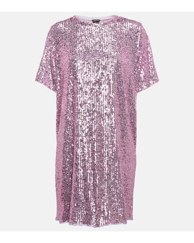 Tom Ford Sequin T-shirt Minidress - Purple