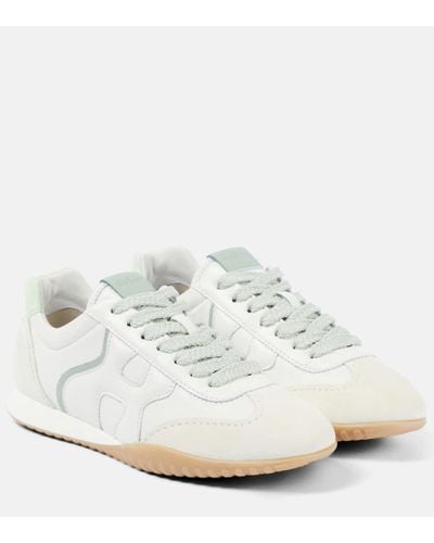 Hogan Olympia-z Leather And Suede Sneakers - White