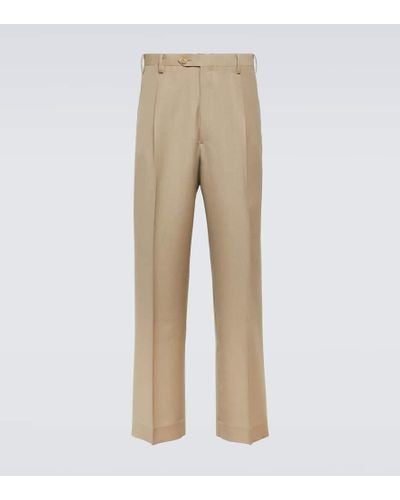 AURALEE Wool And Mohair Wide-leg Pants - Natural