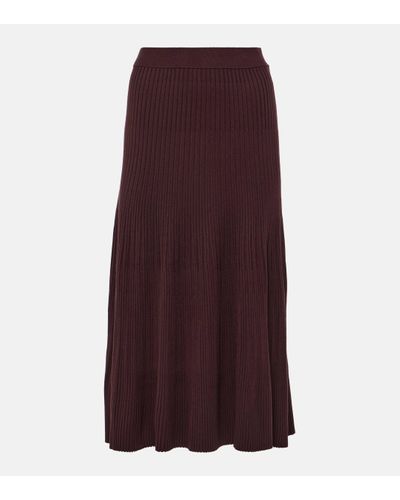 Altuzarra Ireene Ribbed-knit Midi Skirt - Purple