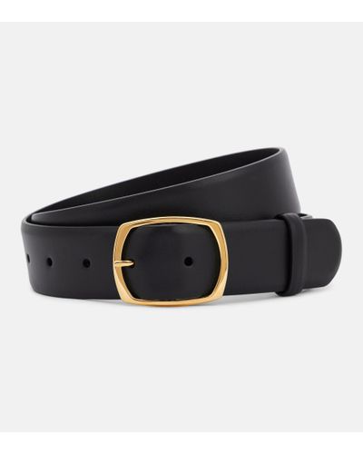 The Row Oval Leather Belt - Black