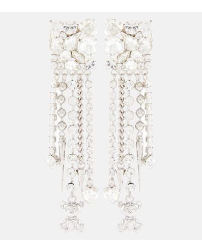 Alessandra Rich Embellished Clip-on Earrings - White