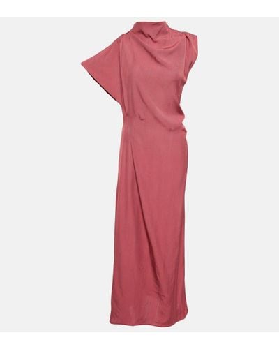 TOVE Zola Asymmetric Draped Midi Dress - Pink