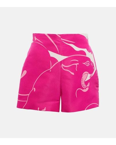 Valentino Shorts in crepe de chine di seta - Rosa