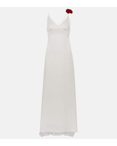 Magda Butrym Rosette Embellished Slip Gown - White