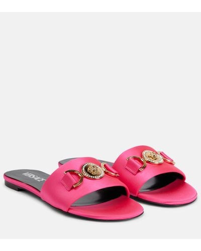 Versace La Medusa Flat Sandals - Pink