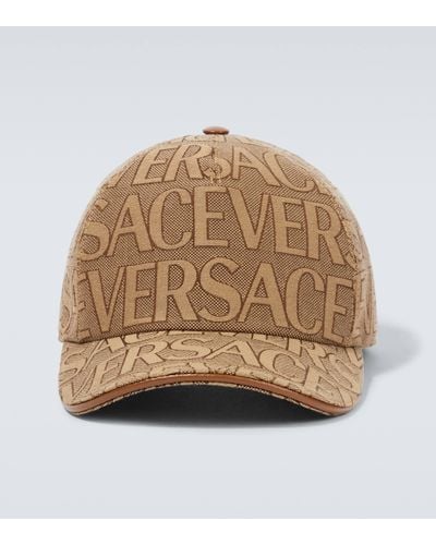 Versace Logo Cotton Canvas Baseball Cap - Natural