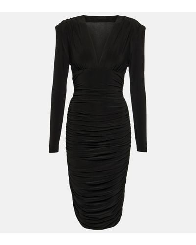 Norma Kamali Ruched Jersey Midi Dress - Black