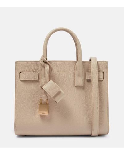 Saint Laurent Tote Sac De Jour Nano de piel - Neutro