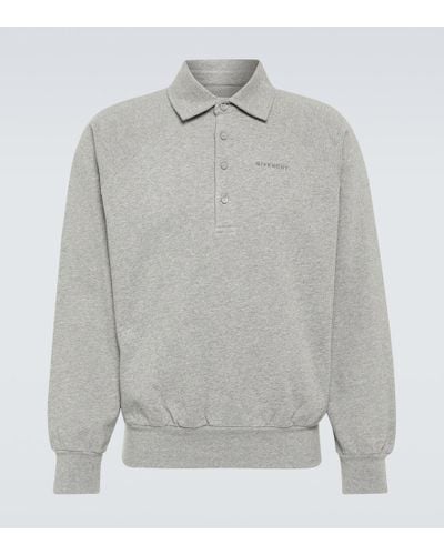 Givenchy Collared Cotton Jersey Sweatshirt - Gray