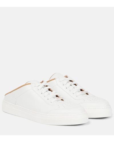 Max Mara Slide Leather Sneakers - White