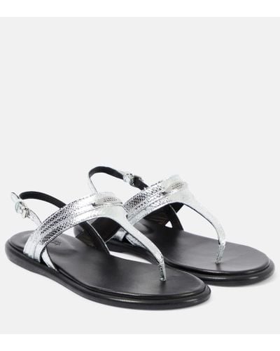 Isabel Marant Nya Metallic Leather Thong Sandals