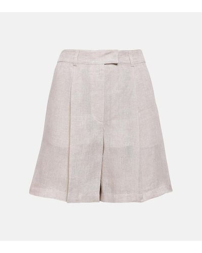Brunello Cucinelli Shorts de lino - Blanco