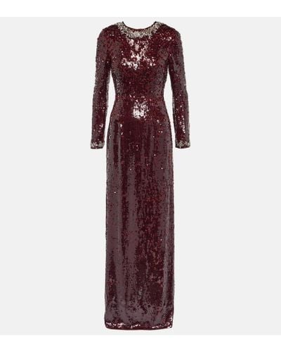Erdem Yoanna Sequin-embellished Woven Maxi Dress - Purple