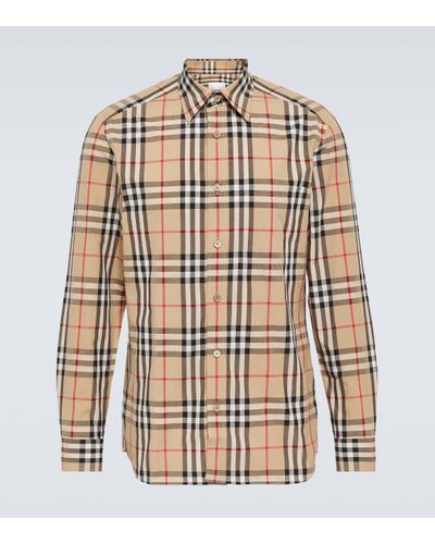 Burberry Chemise Caxton en coton a carreaux - Neutre