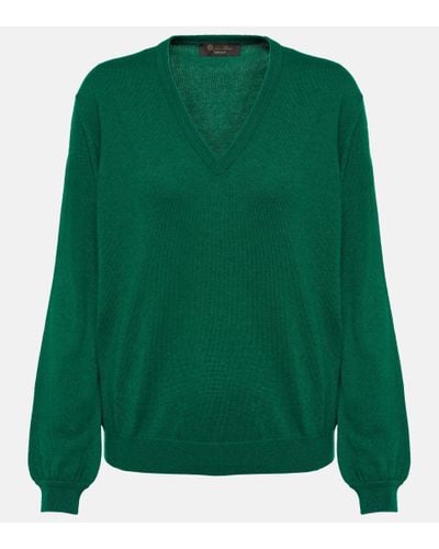 Loro Piana Pullover aus Kaschmir und Seide - Grün
