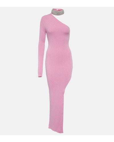 GIUSEPPE DI MORABITO Embellished Wool-blend Maxi Dress - Pink
