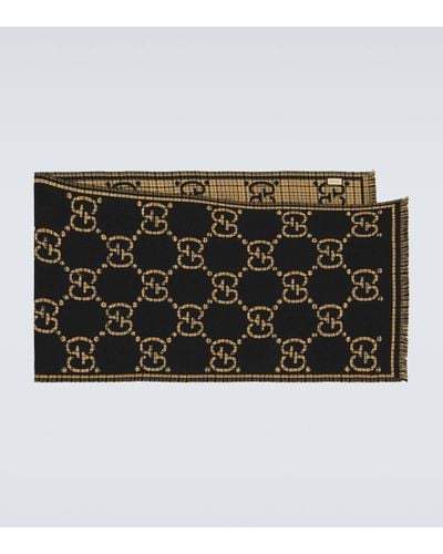 Gucci GG wool jacquard scarf - Noir