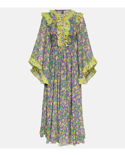 ALÉMAIS Vestido largo Dylan de crepe floral - Multicolor