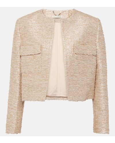 Emilia Wickstead Pheblia Cropped Tweed Jacket - Natural