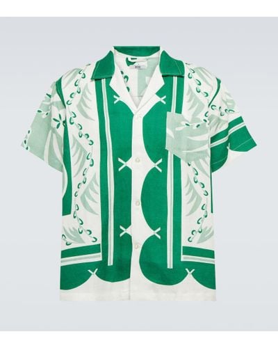 Bode Printed Linen Shirt - Green