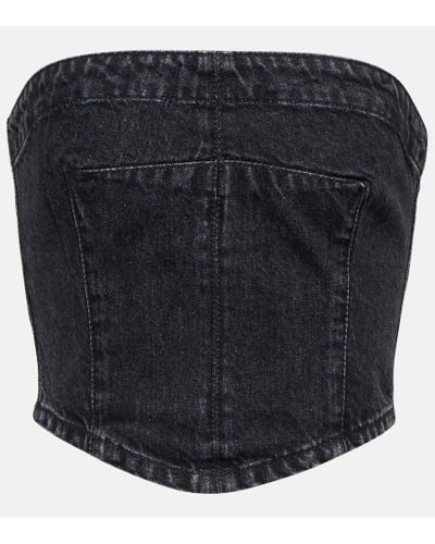 Stella McCartney Denim Bustier Top - Black