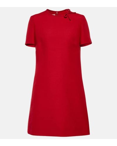 Valentino Vestido corto de Crepe Couture - Rojo