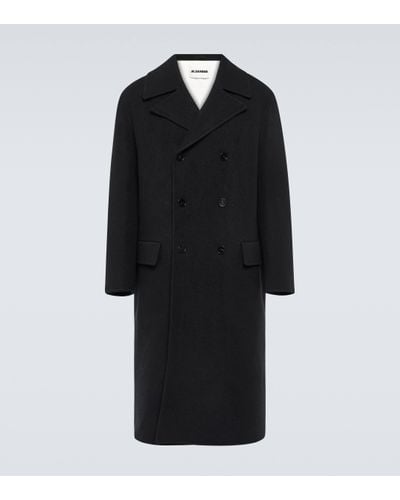 Jil Sander Double-breasted Oversized Wool Coat - Black