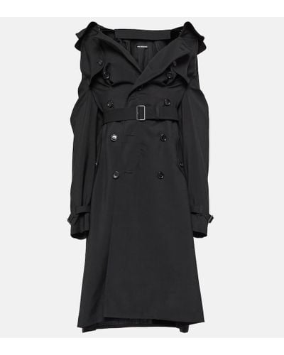 Junya Watanabe Cutout Wool And Mohair Midi Dress - Black