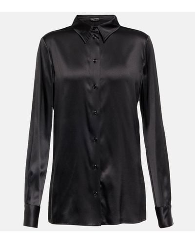 Tom Ford Silk-blend Satin Shirt - Black