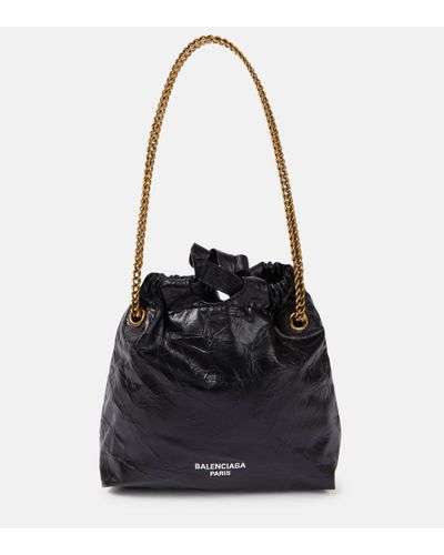 Balenciaga Crush Mini Leather Tote Bag - Black