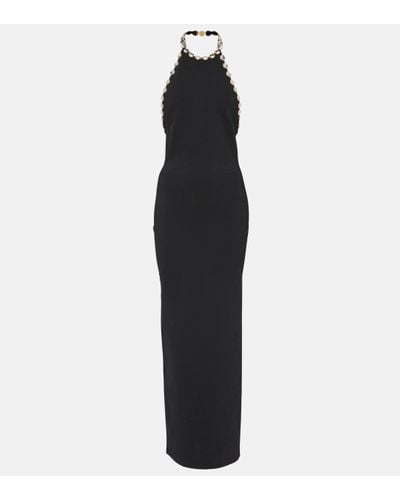 Galvan London Globe-embellished Halterneck Dress - Black