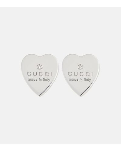 Gucci Pendientes de corazon de plata esterlina - Blanco