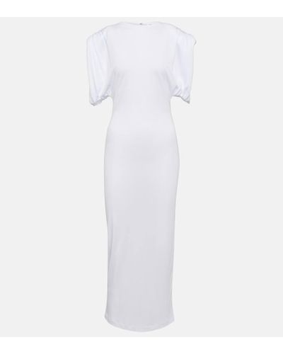 Wardrobe NYC Ruched Jersey Slip Dress in White