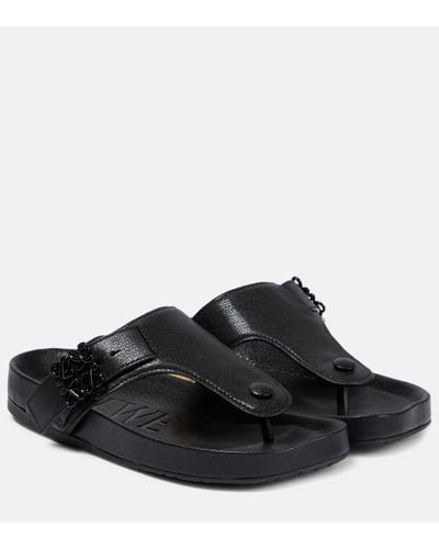 Loewe Comfort Anagram-buckle Leather Sandals - Black